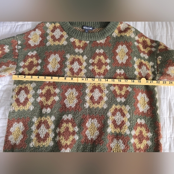 $145 Toad & Co Cotati Wool Blend Dolman Sweater Large Granny Square Grandma Boho - Picture 5 of 6